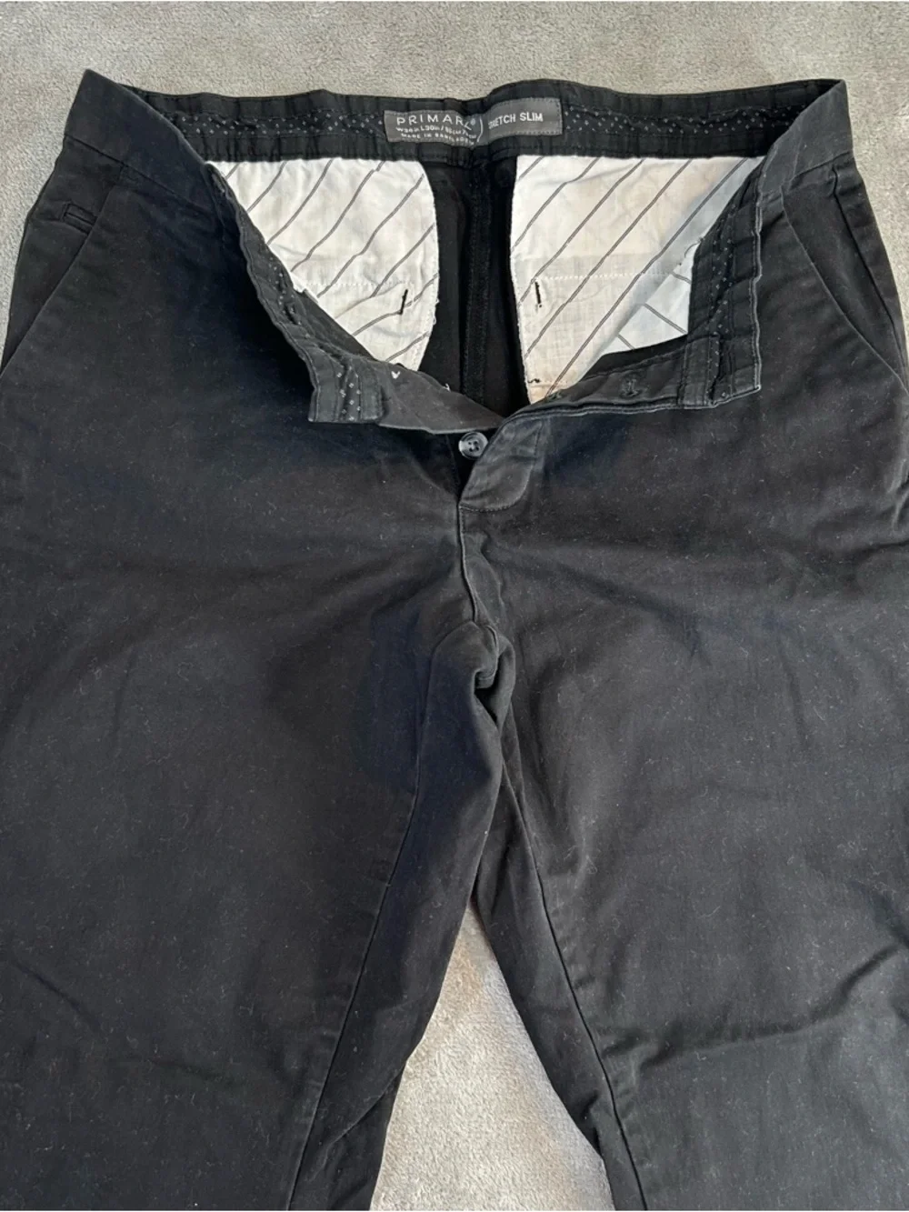 Primark Men’s Stretch Slim Fit‎ Pants Color Black Size 34x30